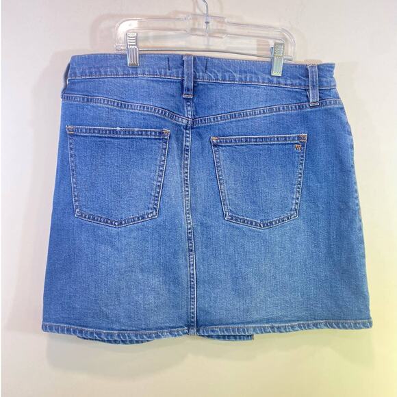 Madewell Denim Medium Wash Asymetrical Button Up Skirt 29 us - Picture 5 of 7